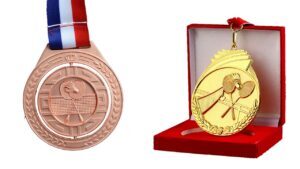 Custom women's tennis medals